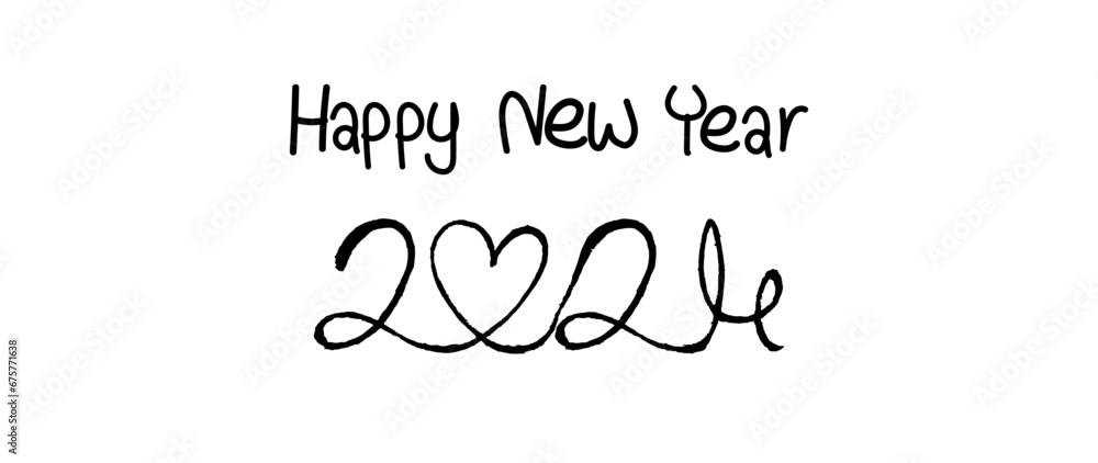 Black Happy new year 2024 one line art on white background, hand drawn continuous contour. Holiday concept, festive lettering. New year handwriting text, sketch style, minimalist design. Black Happy new year 2024 one line art on white background, hand drawn continuous contour. Holiday concept, festive lettering. New year handwriting text, sketch style, minimalist design.