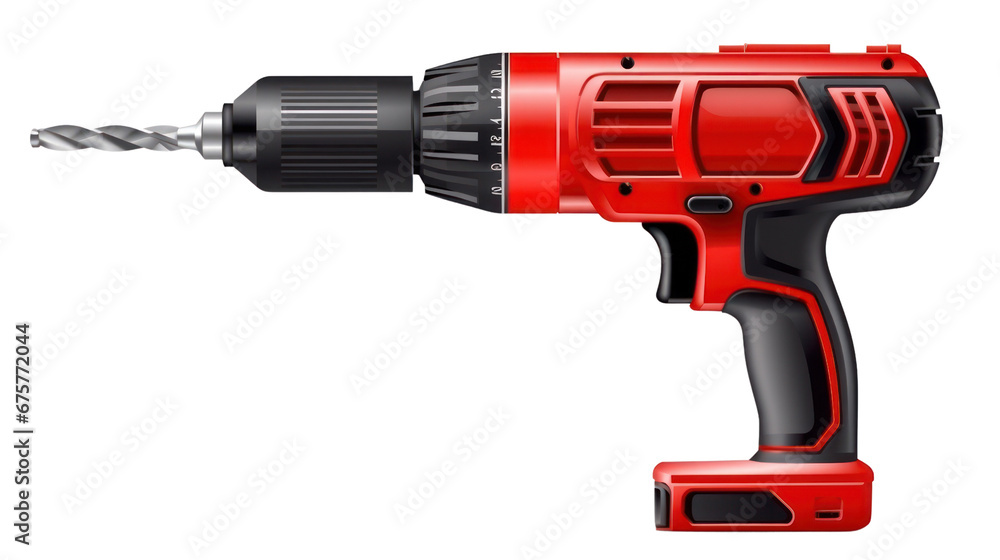 electric drill on the transparent background