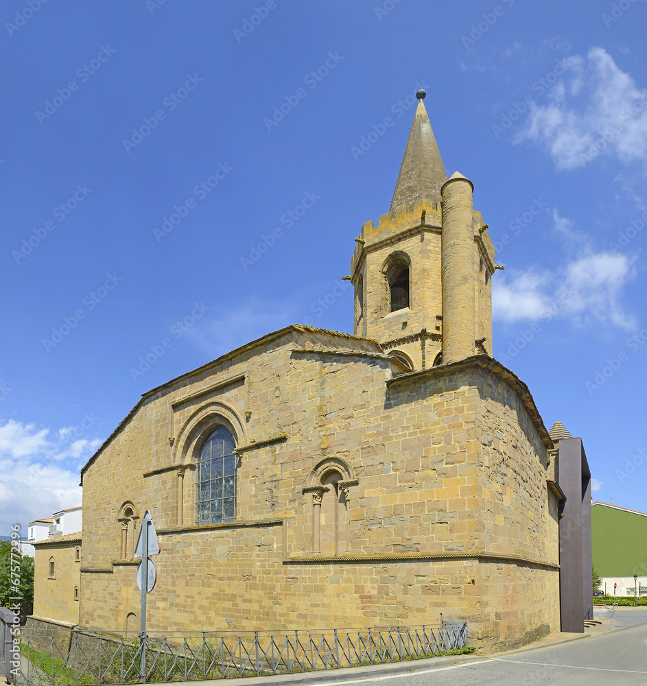 Fototapeta premium The Church of Santa Maria la Real in Sanguesa. Famous church of the ancient Spanish town Sanguesa - Spain