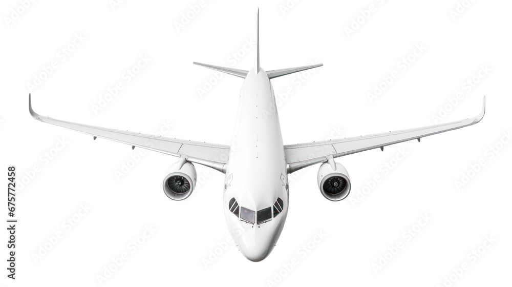 White airplane on the transparent background White airplane on the transparent background