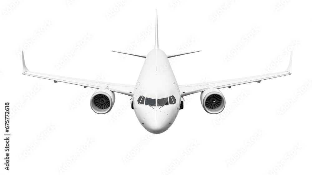 White airplane on the transparent background White airplane on the transparent background