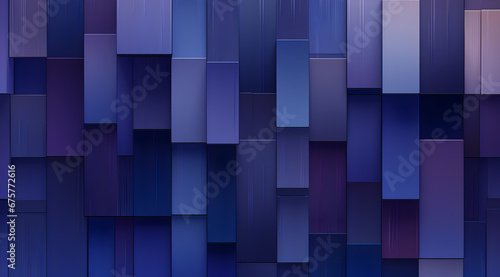 A dynamic geometric array of dark blue and purple squares creates a cool, modern textured background. 