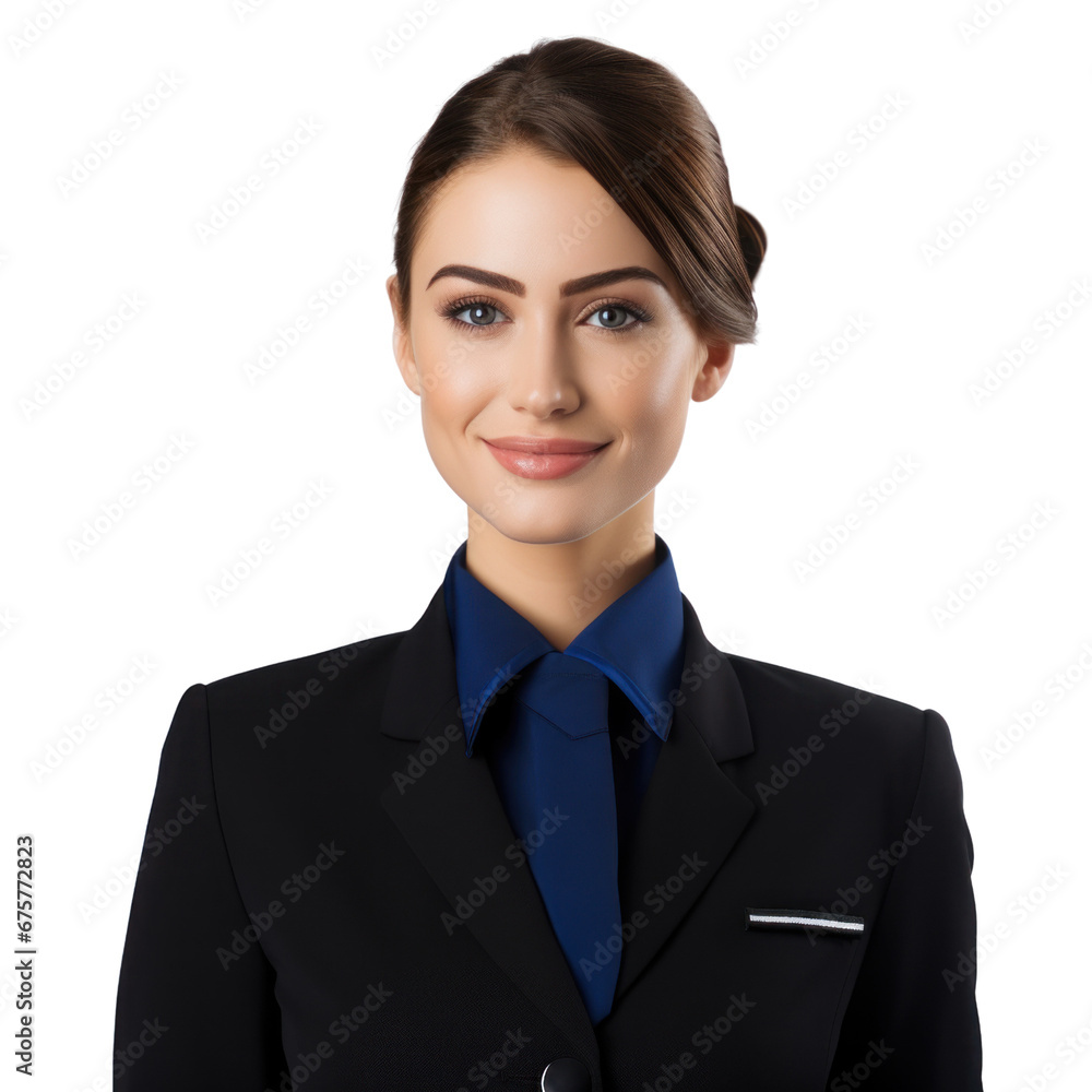 air hostess portrait on the transparent background air hostess portrait on the transparent background