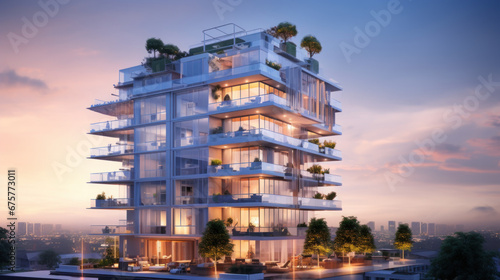 Sunset Building Beautiful, modern condominium that meets lifestyle needs © EmmaStock