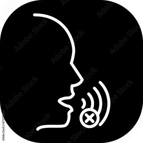 Speech impaired disability icon with black filled line outline style. speech, impairment, language, disorder, therapy, therapist, speak. Vector Illustration