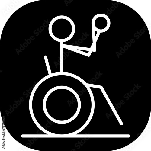 Disabled athletes disability icon with black filled line outline style. athlete, sport, disability, man, exercise, training, disabled. Vector Illustration
