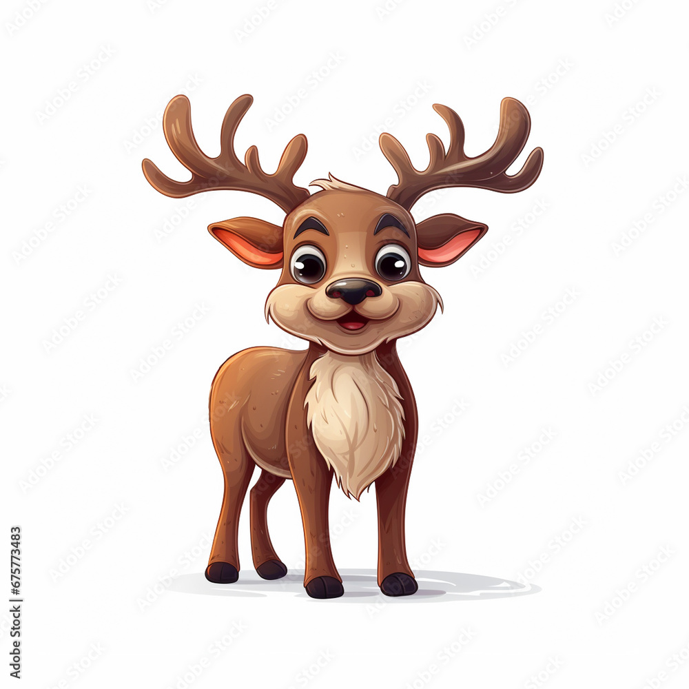 Whimsical funny deer AI generated cartoon cliparts artwork isolated on white background
Whimsical funny deer AI generated cartoon cliparts artwork isolated on white background