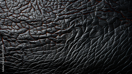 Primer plano de la textura del cuero negro photo
