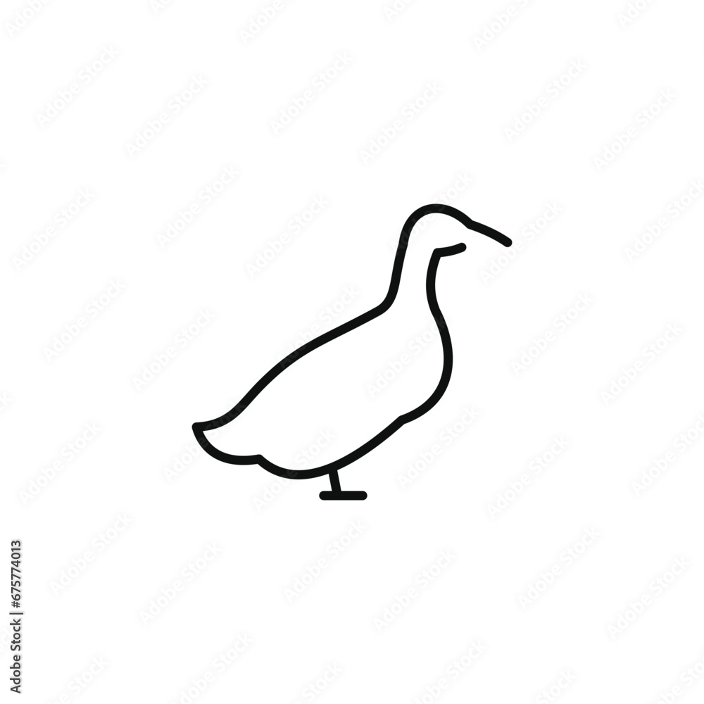 Duck line icon isolated on white background Duck line icon isolated on white background
