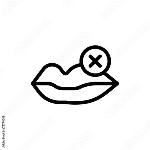 Dumb disability icon with black outline style. disability, sign, person, disabled, health, medical, people. Vector Illustration
