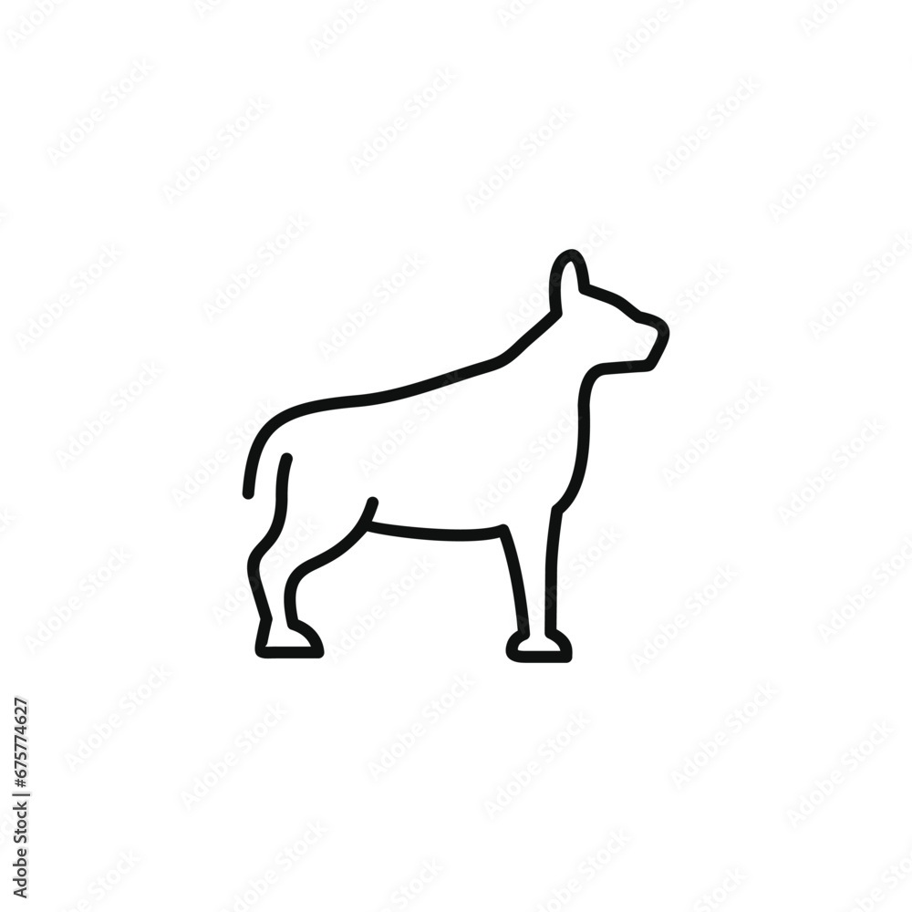 Dog line icon isolated on white background