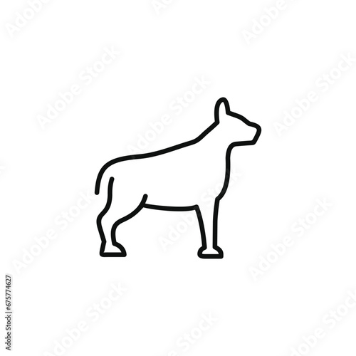 Dog line icon isolated on white background