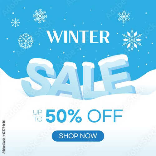 winter sale and frame background