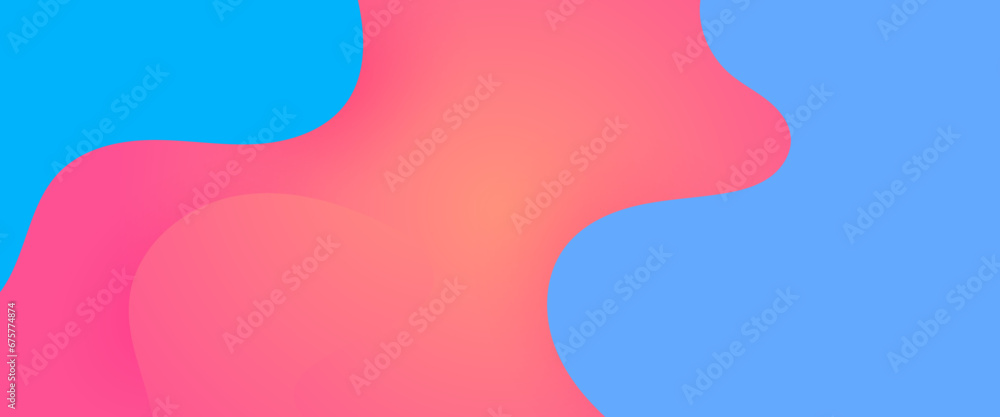 Pink and blue simple abstract banner with wave and liquid shape Pink and blue simple abstract banner with wave and liquid shape