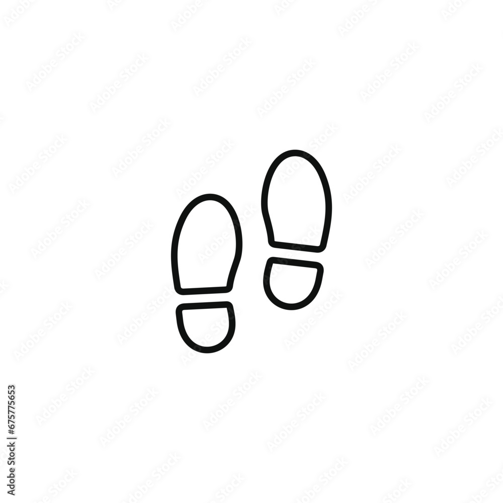 Shoe foot print line icon isolated on white background Shoe foot print line icon isolated on white background