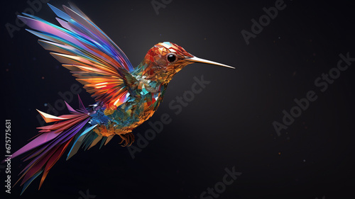 neon colorful bird with bright neon wings © Daniel