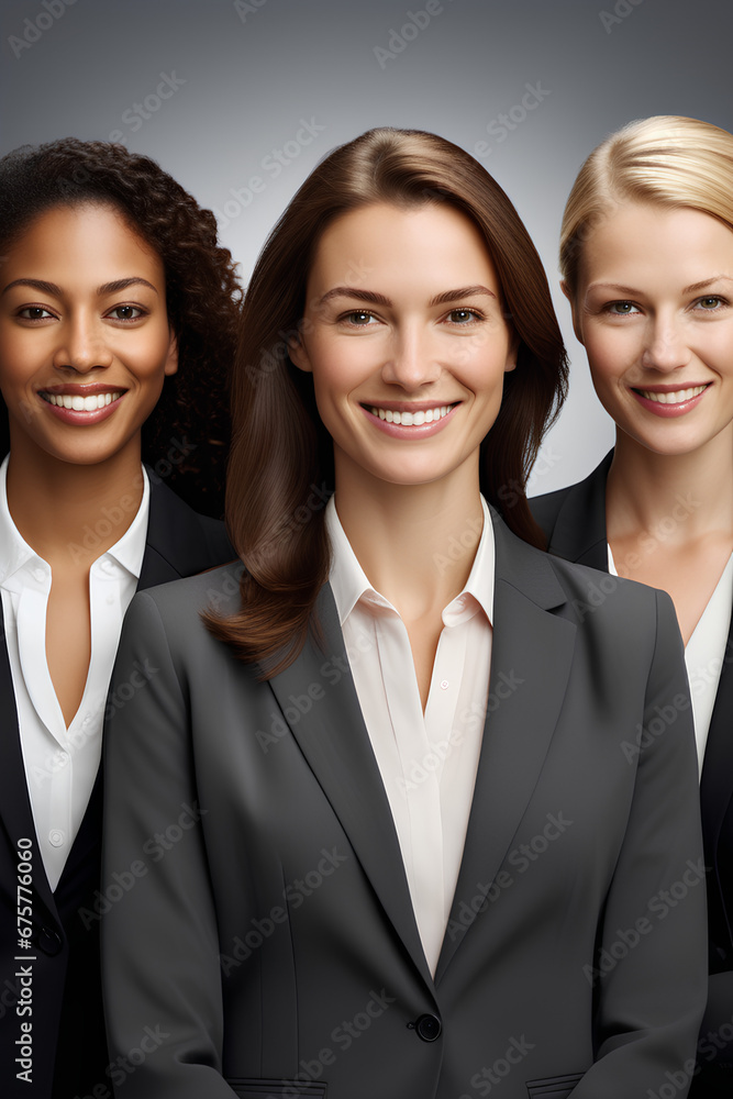 Group Of Businesswoman With Office Background, Empowered Women in Business: Corporate Group Portrait Group Of Businesswoman With Office Background, Empowered Women in Business: Corporate Group Portrait