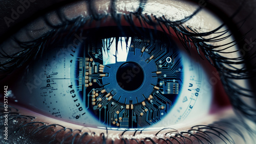 cyber future with technological eye.