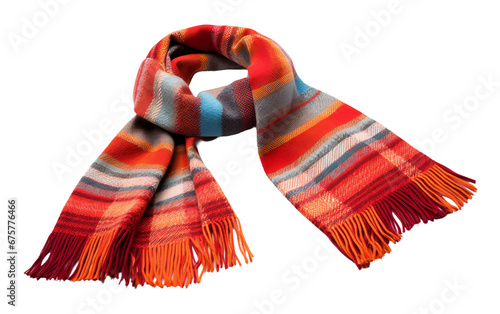 Pretty Colorful Peruvian Alpaca Scarf Isolated on Transparent Background PNG.
