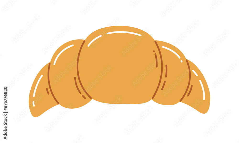Flat vector croissant isolated on white background Flat vector croissant isolated on white background