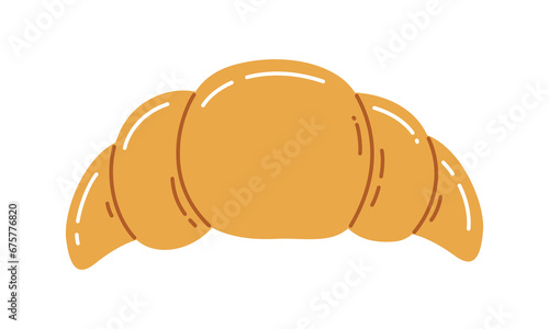 Flat vector croissant isolated on white background