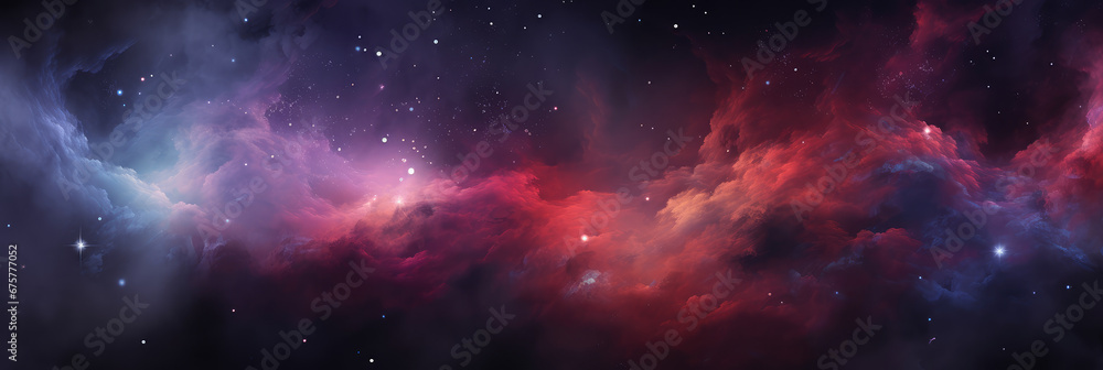 Beautiful space nebula galaxy wide format photo background material - obrazy, fototapety, plakaty 