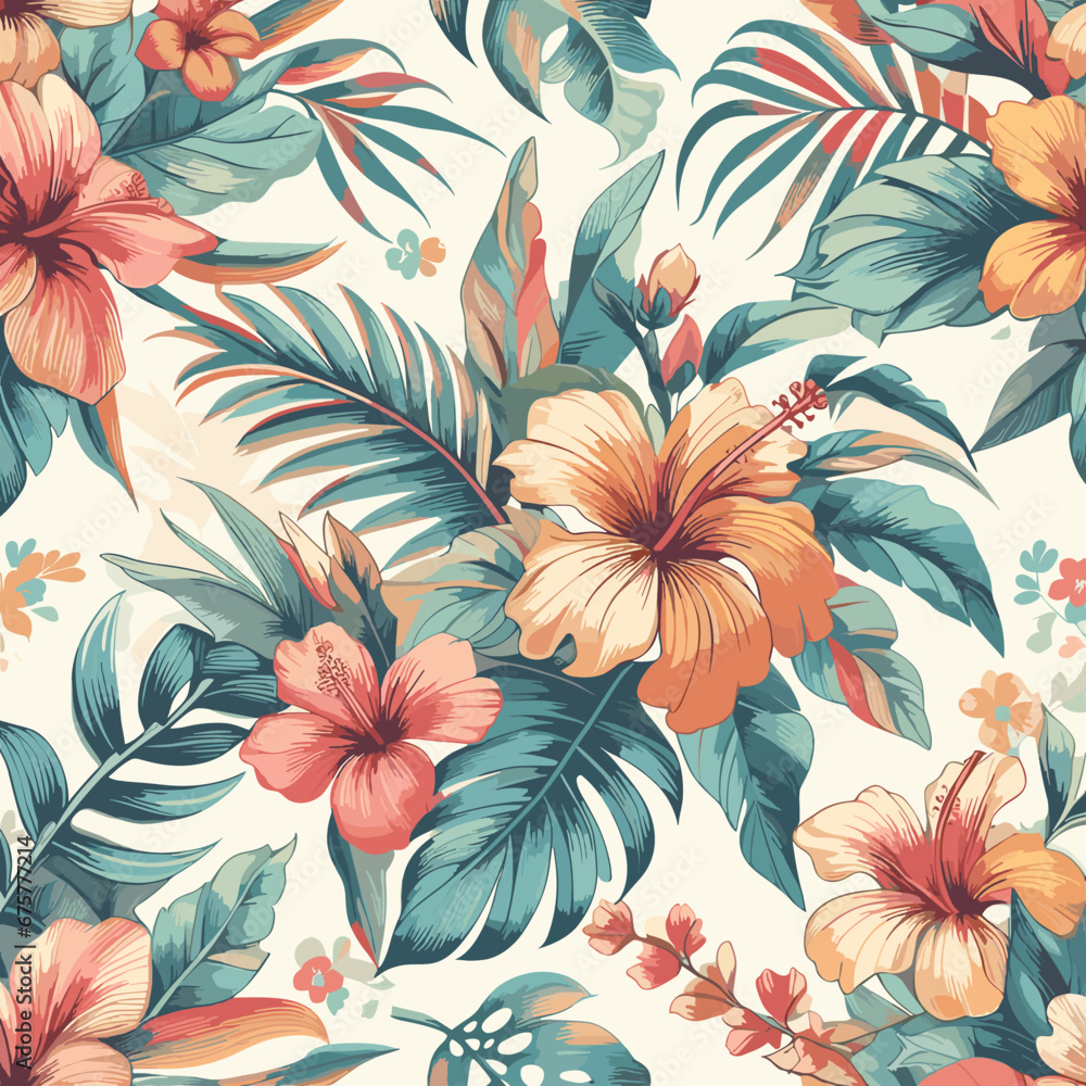 vibrant spirit of the Aloha State with a colorful and whimsical pattern that captures the essence of Hawaii -Ai generator	