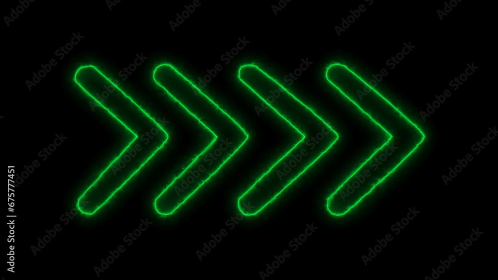 Abstract right neon arrow green color on black background. glowing neon arrow pointer isolated. Realistic glowing Bright neon arrow. Abstract right neon arrow green color on black background. glowing neon arrow pointer isolated. Realistic glowing Bright neon arrow.