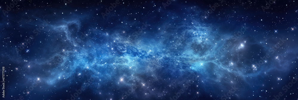 Wide blue nebula starry sky technology sci-fi background material