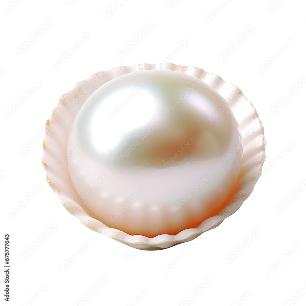 pearl in shell isolated on transparent background Remove png, Clipping Path