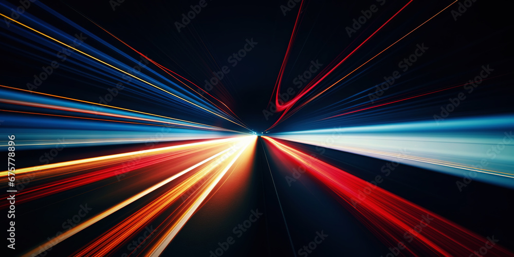 Neon Velocity: Urban Pulse of the Night. Speed light trails. Generative AI Neon Velocity: Urban Pulse of the Night. Speed light trails. Generative AI