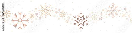 Bannière - Arrière-plan de flocons de neige qui tombent - Éléments vectoriels décoratifs pour les fêtes de fin d'année - Papier-peint - Noël ou jour de l'an - Décorations festives - Vacances de Noël  photo