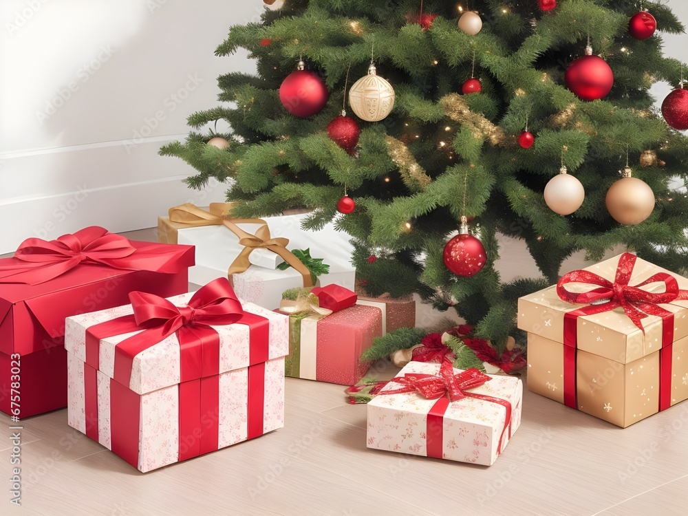 christmas tree with gifts Generated Ai christmas tree with gifts Generated Ai