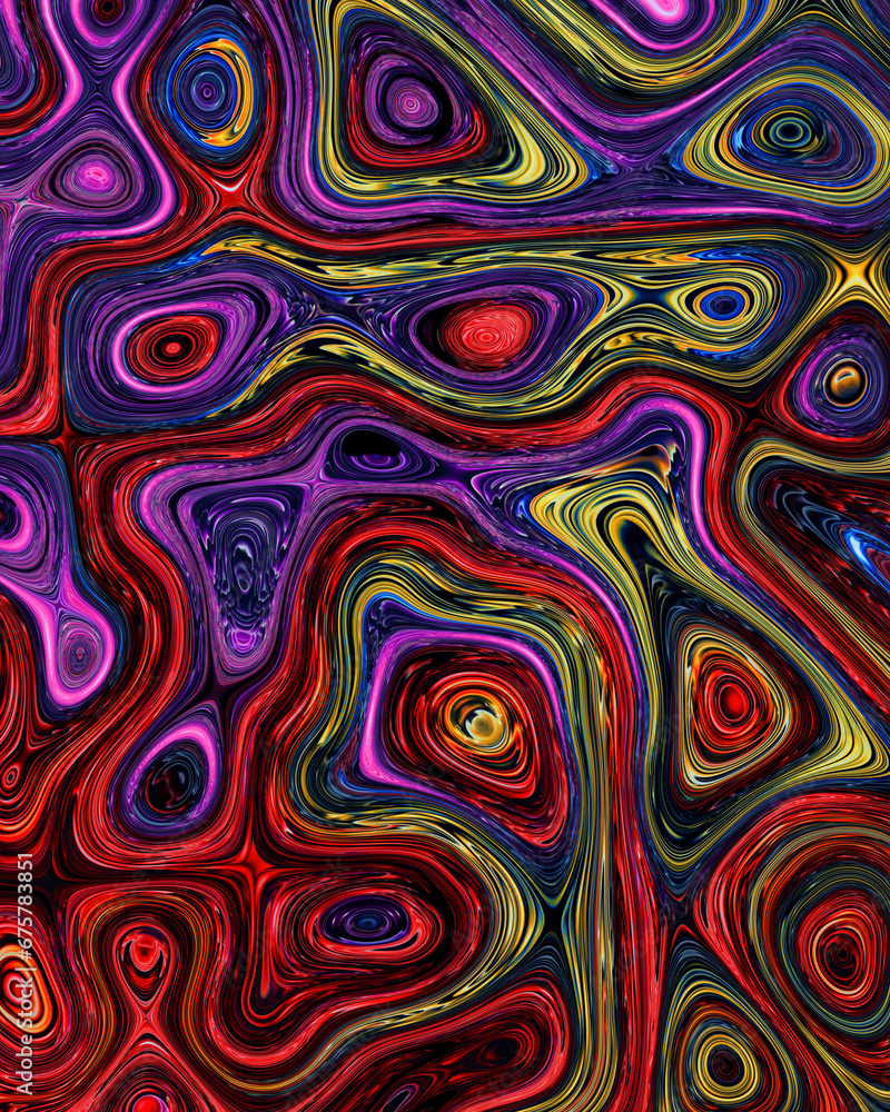 Abstract liquid space pattern art with circles and waves Abstract liquid space pattern art with circles and waves