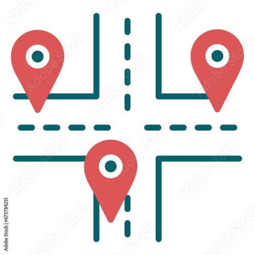 Vector Design Multiple Destinations Icon Style