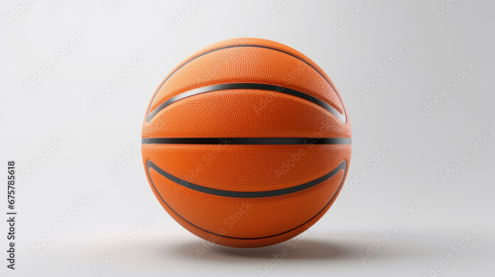 One basketball ball on isolated white background