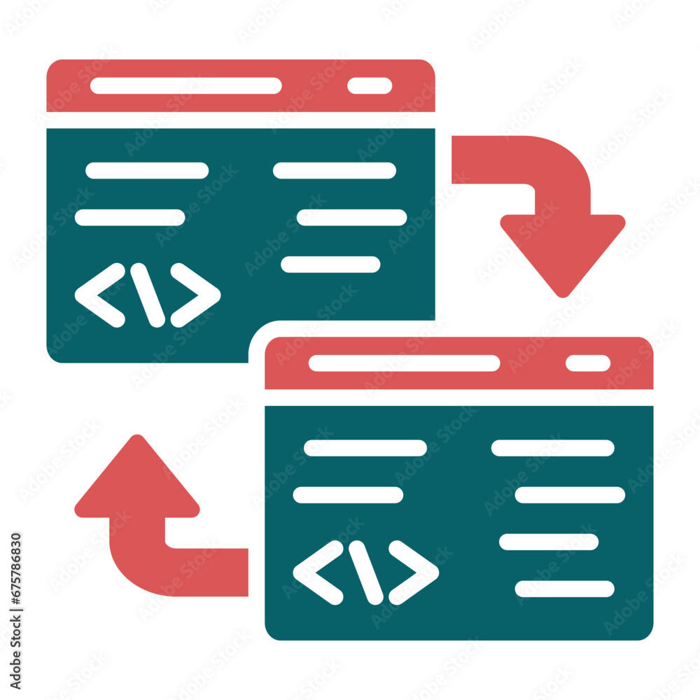 Vector Design Code Refactoring Icon Style Vector Design Code Refactoring Icon Style