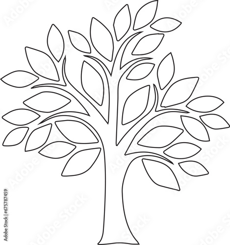 tree with leaves flower  floral  pattern  plant  leaf  vector  illustration  nature  design  ornament  decoration  flowers  art  silhouette  branch  element  tattoo  