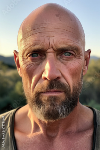 "Portrait of a Bald Man", Raw Selfies of random people