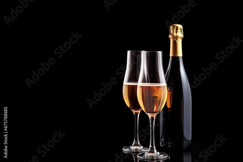 Sparkling champagne in two elegant flutes