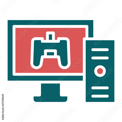 Vector Design Gaming Pc Icon Style