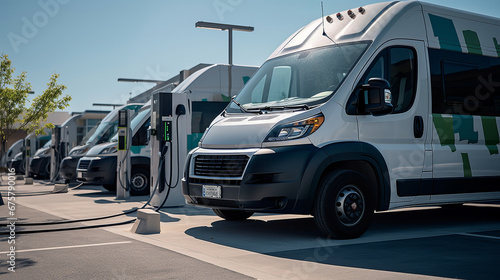 Green Delivery Solutions. Fully Electric Van. EV shipping truck. photo