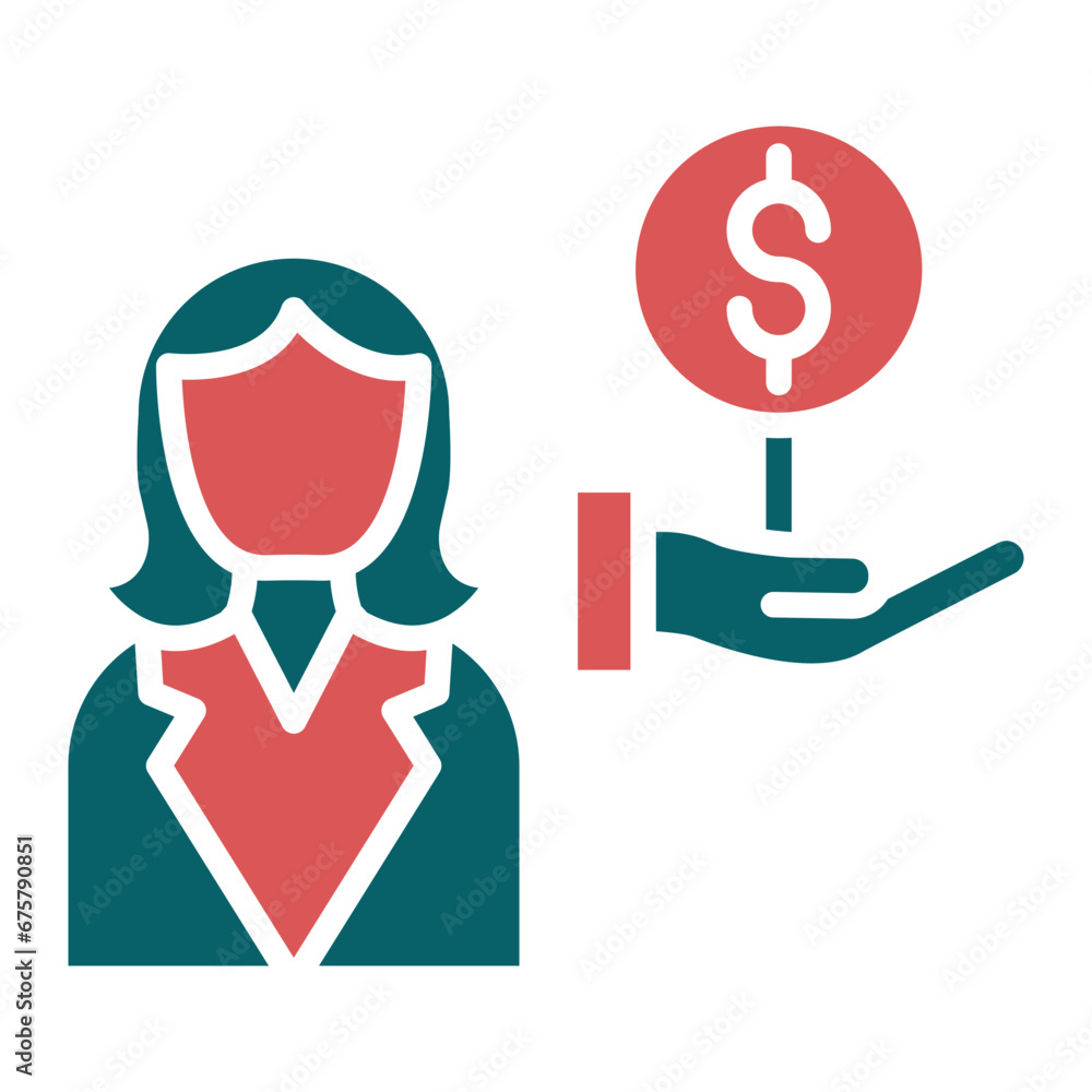 Vector Design Auction Guest Female Icon Style Vector Design Auction Guest Female Icon Style