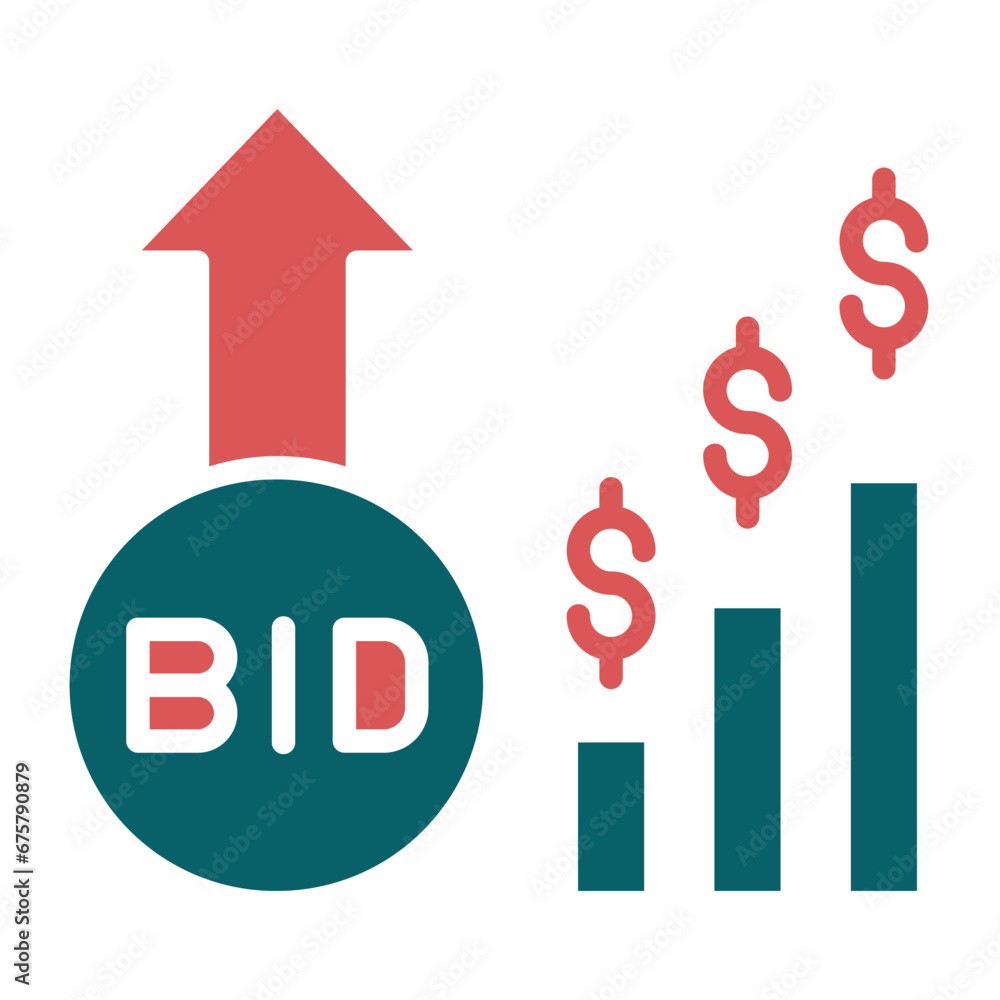 Vector Design Bid Increment Icon Style Vector Design Bid Increment Icon Style