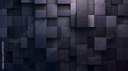 A dynamic geometric array of dark black and grey cubes creates a cool, modern textured background. 