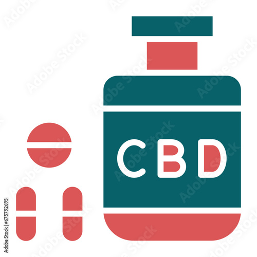 Vector Design Bio Cbd Per Capsule Icon Style