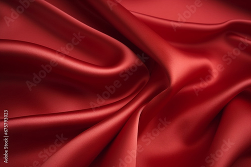 Elegant red silk fabric with a silky sheen