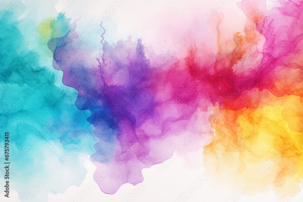 Vivid Whirl: Abstract Watercolor Background Bursting with a Spectrum of Colors