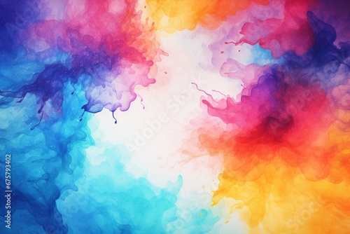 Vivid Whirl: Abstract Watercolor Background Bursting with a Spectrum of Colors