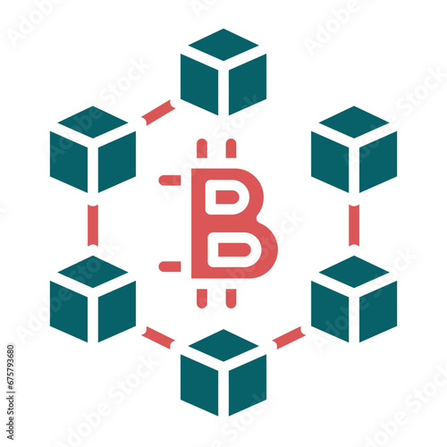 Vector Design Blockchain Icon Style